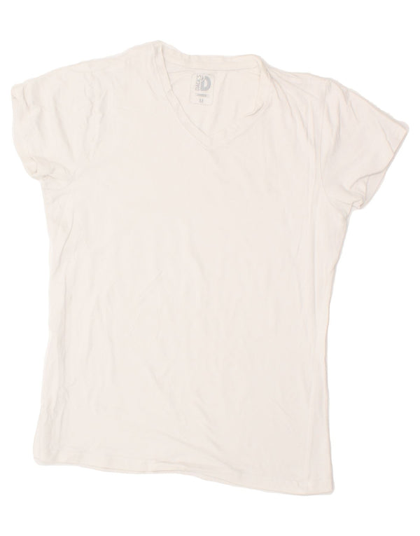 DACK'S Womens T-Shirt Top UK 12 Medium White Cotton