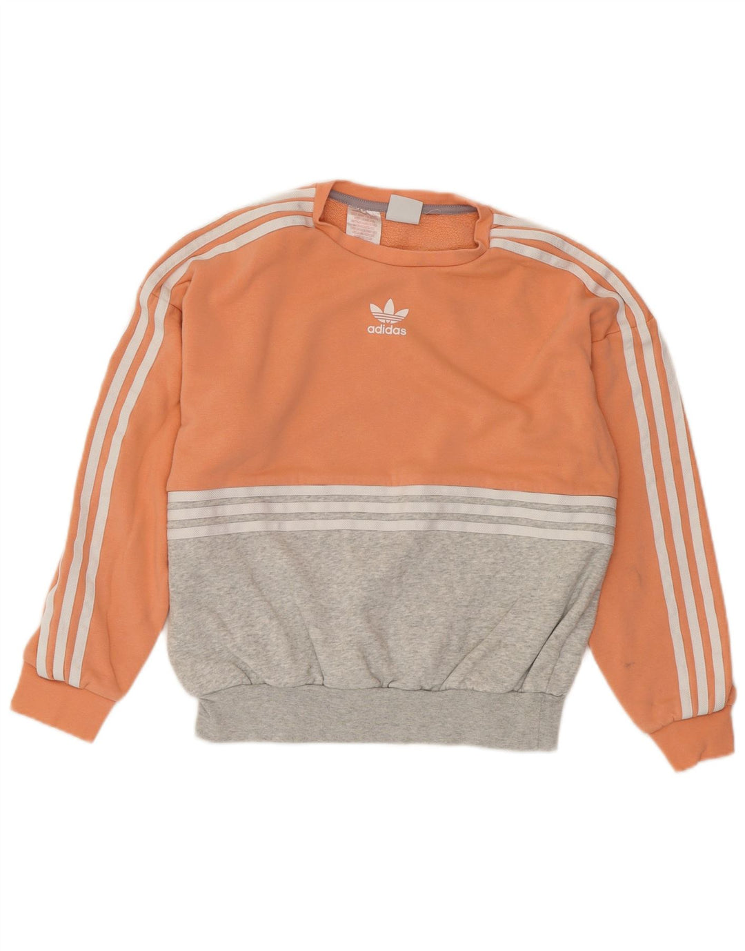 Pulover pentru femei ADIDAS UK 12, bumbac color bloc de culoare portocaliu mediu