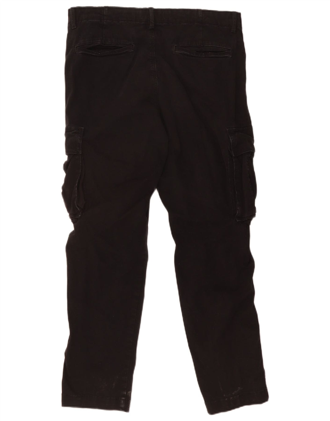 Pantaloni cargo drepti pentru bărbați ZARA EU 42 Large W32 L29 Negru