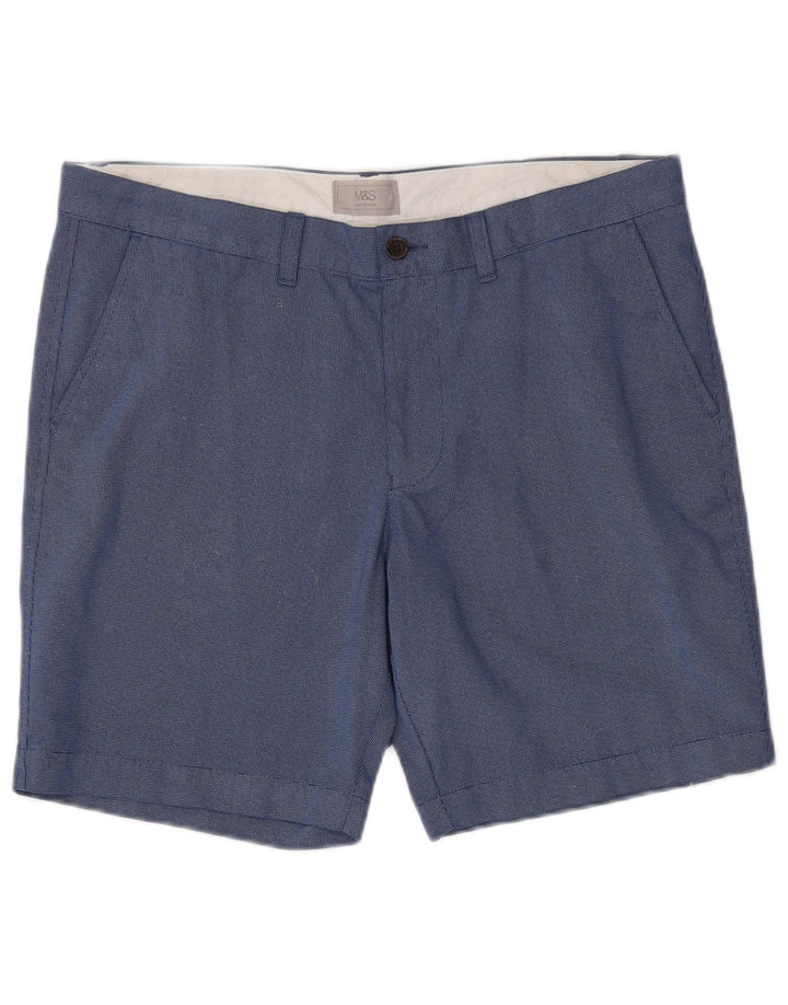 MARKS & SPENCER Pantaloni scurți chino pentru bărbați W36, mare, albastru, bumbac