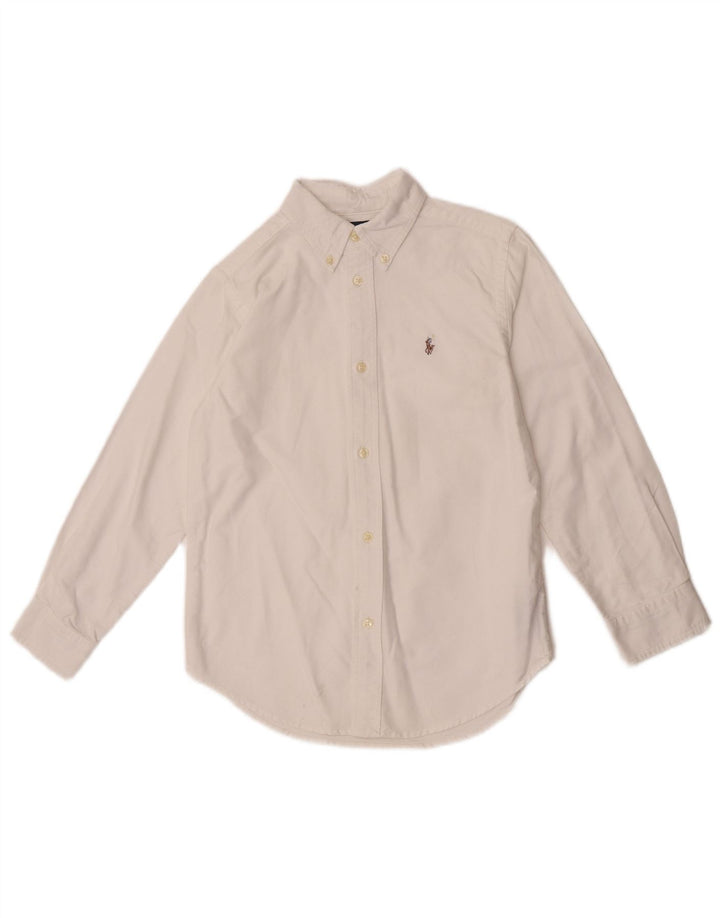 Cămașă Ralph Lauren băieți 6-7 ani bumbac alb