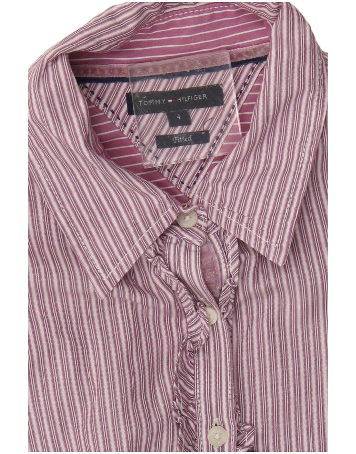 Cămașă pentru femei Tommy Hilfiger cu volane în față US 4 Small Purple Striped