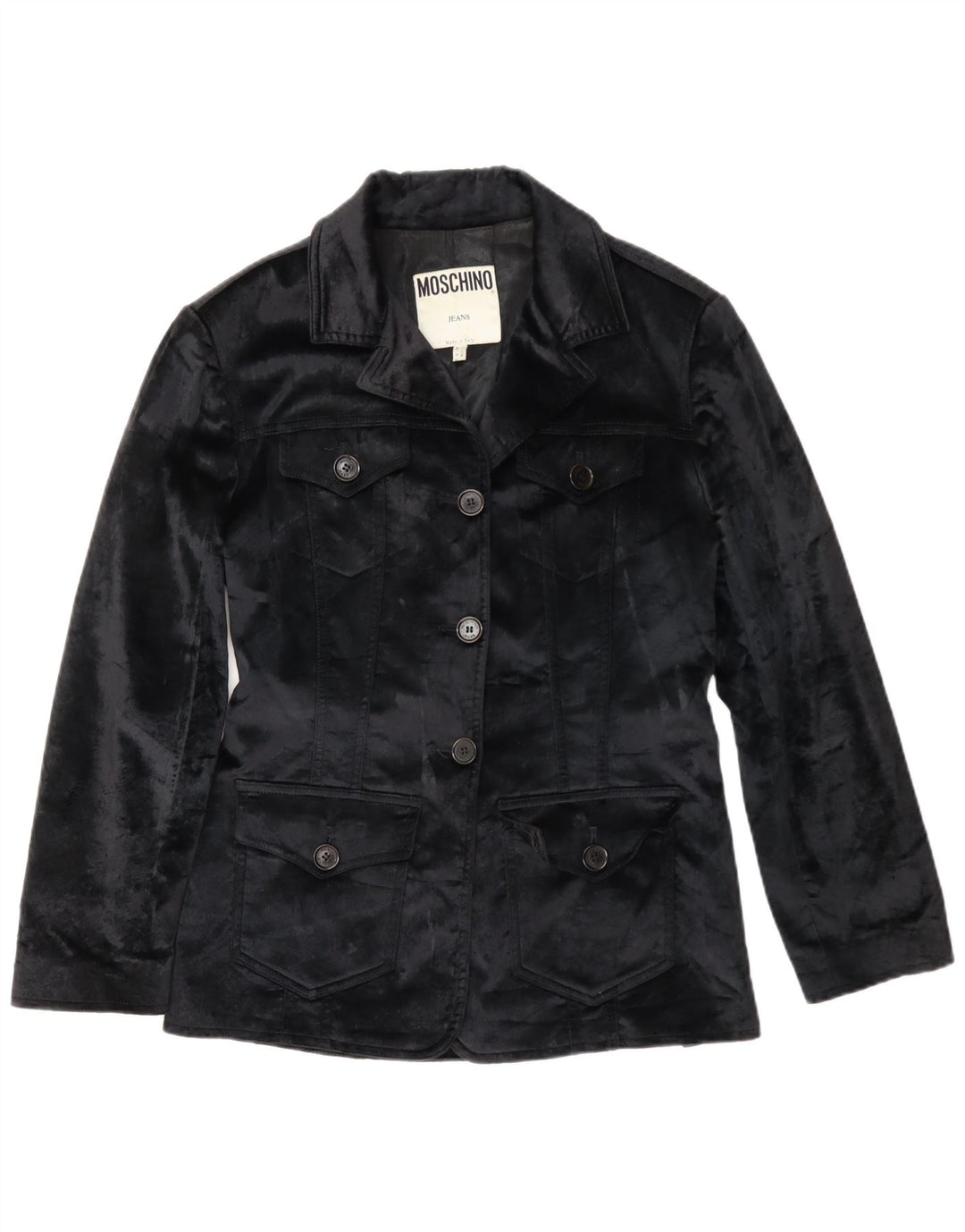 Jachetă Moschino pentru femei din catifea UK 12 Medium Black