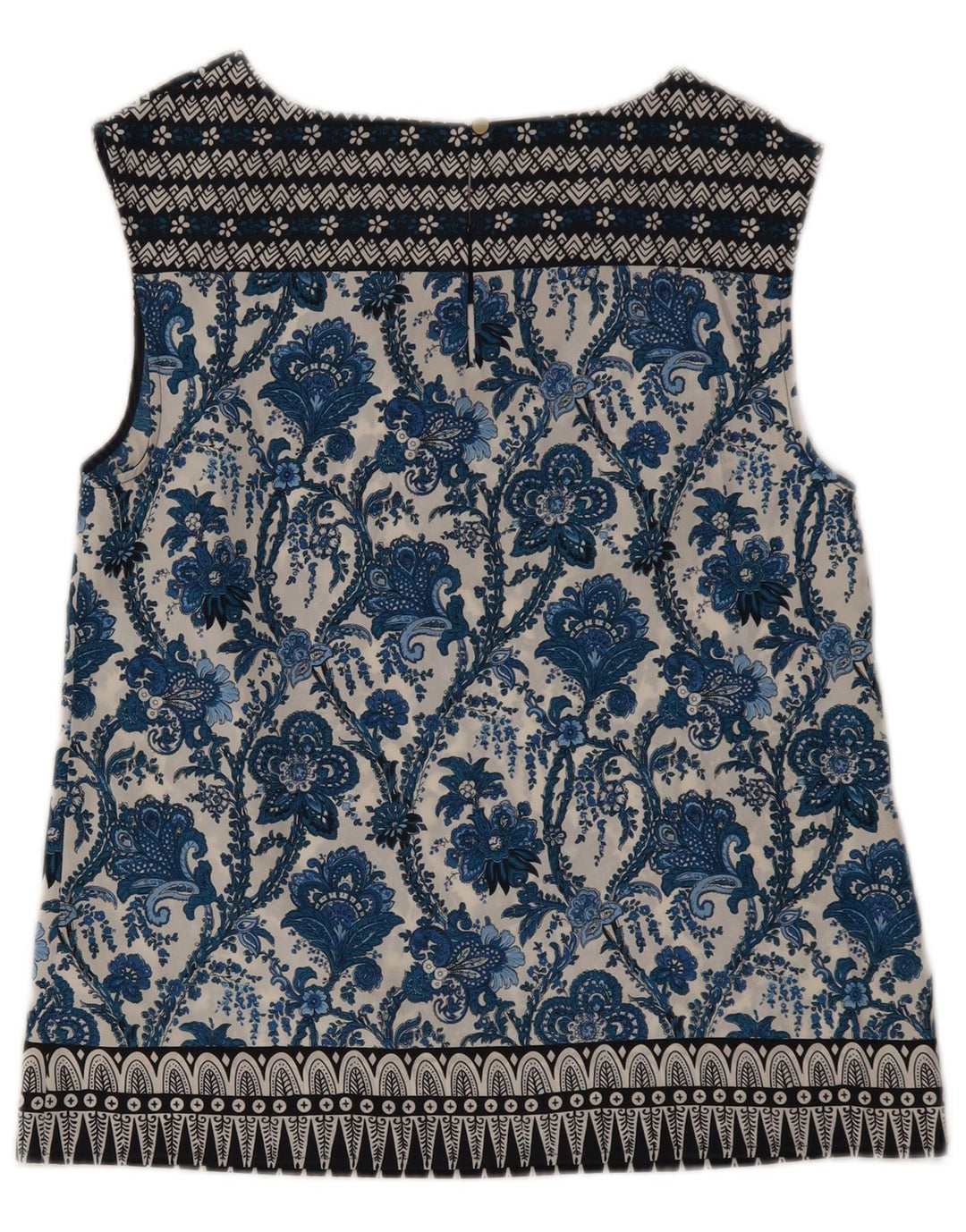 Bluză fără mâneci pentru femei Oasis UK 12 Medium Blue Floral Poliester