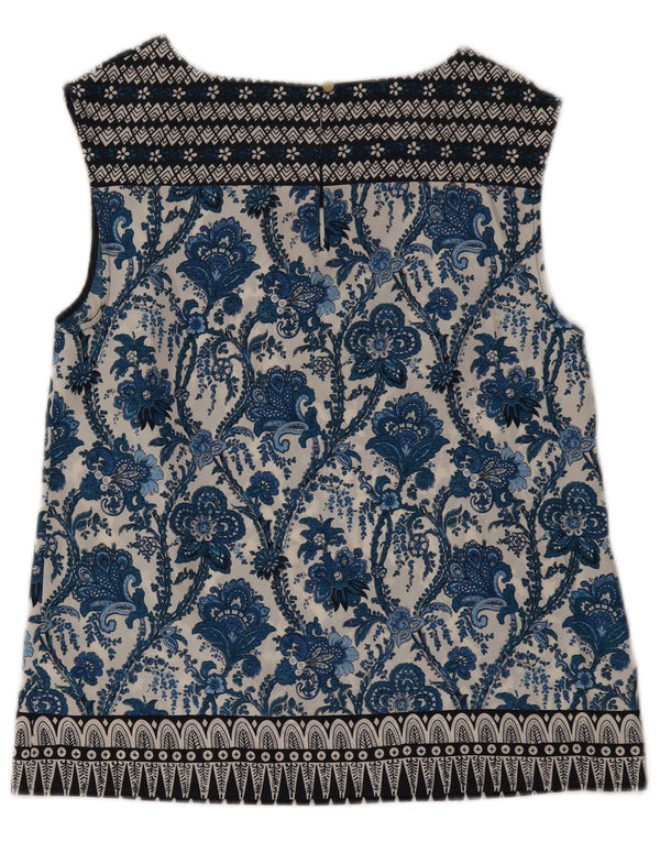 Bluză fără mâneci pentru femei Oasis UK 12 Medium Blue Floral Poliester