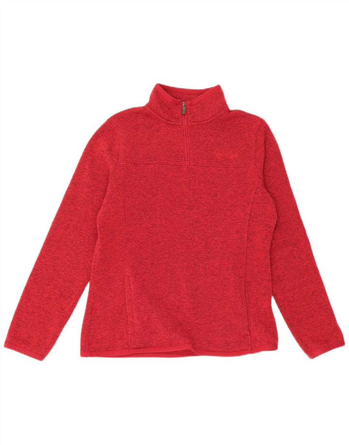 Pulover pentru femei Weird Fish cu fermoar și gât UK 12 Medium Red Flecked