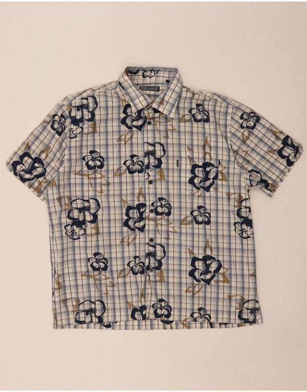 Cămașă cu mânecă scurtă pentru bărbați LERROS, bumbac cu carouri XL, albastru