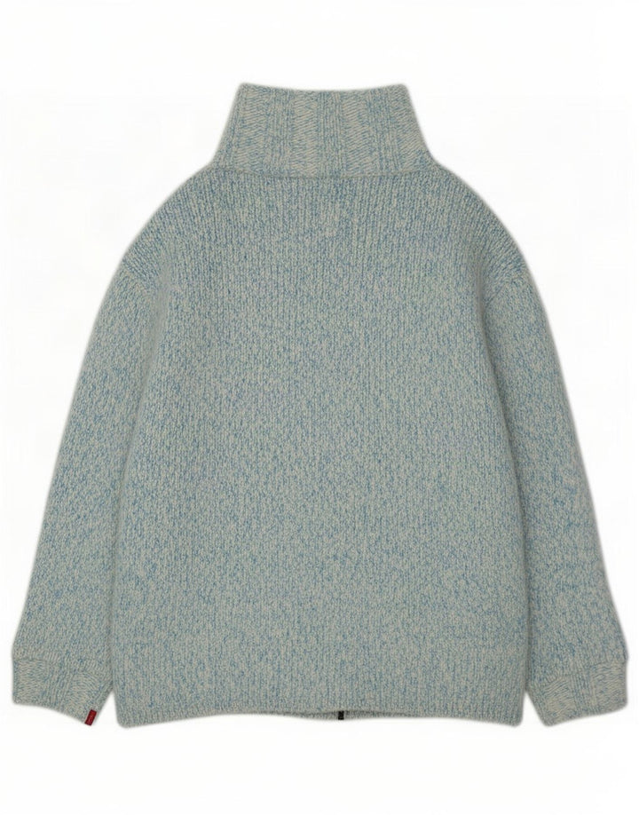 Pulover cardigan proiectat pentru femei Levi's UK 14 Lână cu pete albastre medii