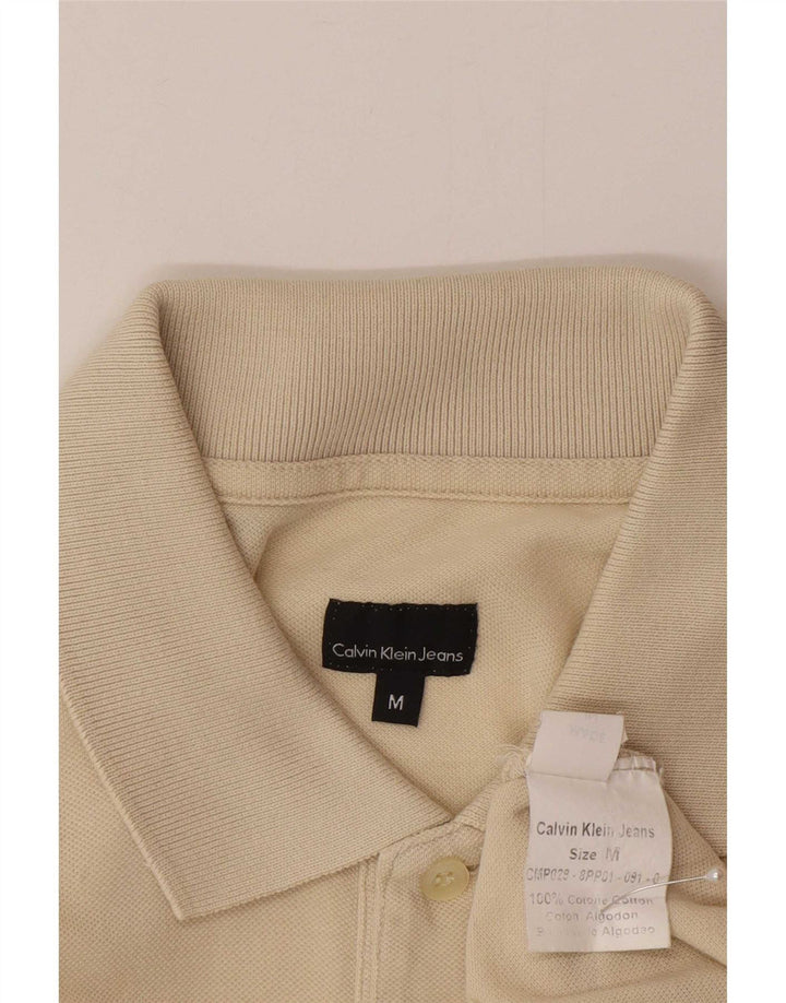 Cămașă polo Calvin Klein Jeans pentru bărbați, bumbac, bej mediu