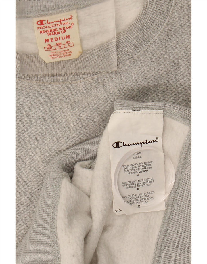 CHAMPION Womens Reverse Weave Sweatshirt Jumper UK 14 Medium Grey Cotton