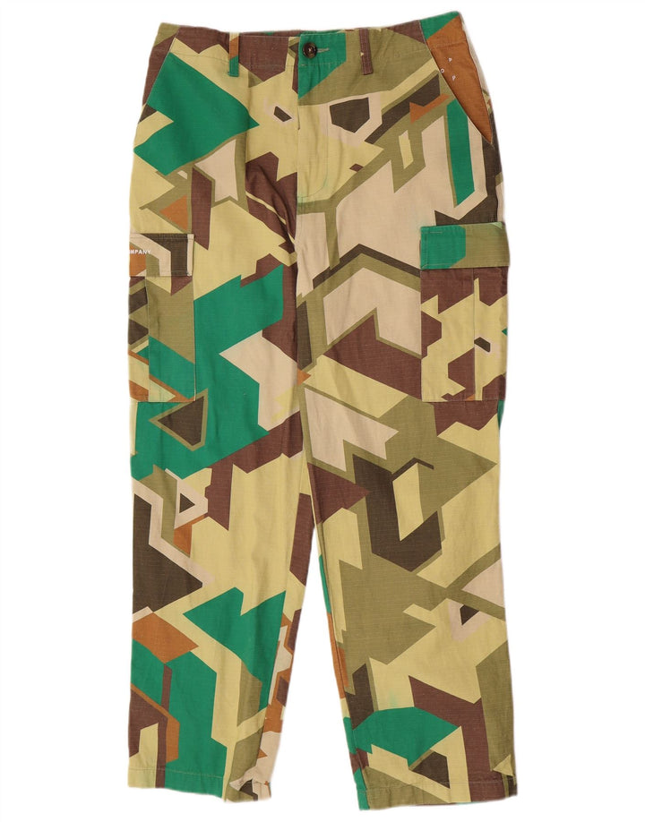 Pantaloni cargo vintage pentru bărbați, medii L32 L28, bumbac geometric multicolor