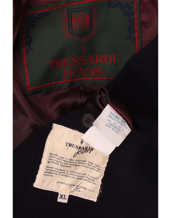 TRUSSARDI JEANS Palton pentru bărbați UK 42 XL Lână bleumarin