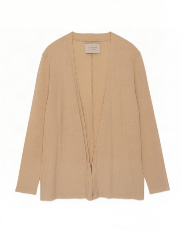 Top cardigan deschis pentru femei Zara UK 14 mare in bej