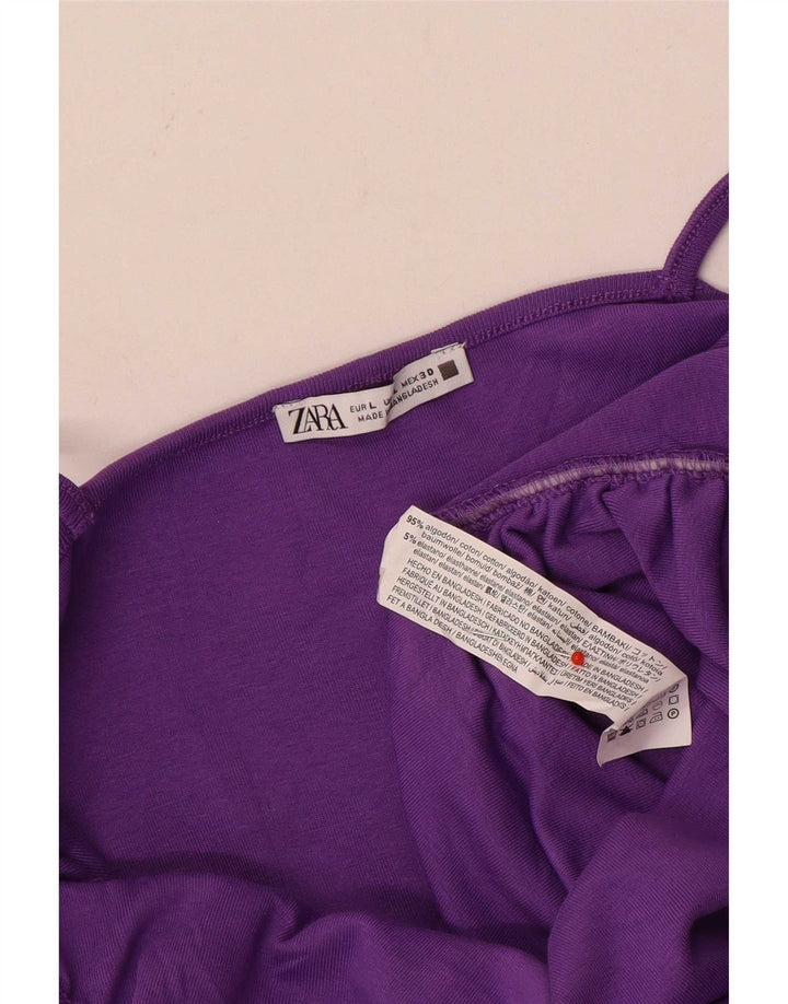 Top camis pentru femei Zara UK 14 mare, mov, bumbac