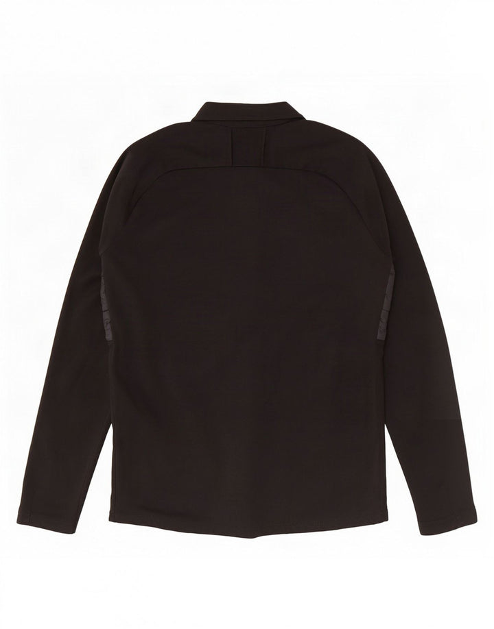 Top de trening pentru bărbați Dri Fit, cu fermoar și gât, negru, colorblock