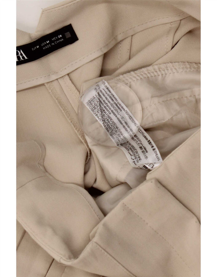 Pantaloni de costum conici pentru femei Zara Mediu L28 L26 Poliester alb