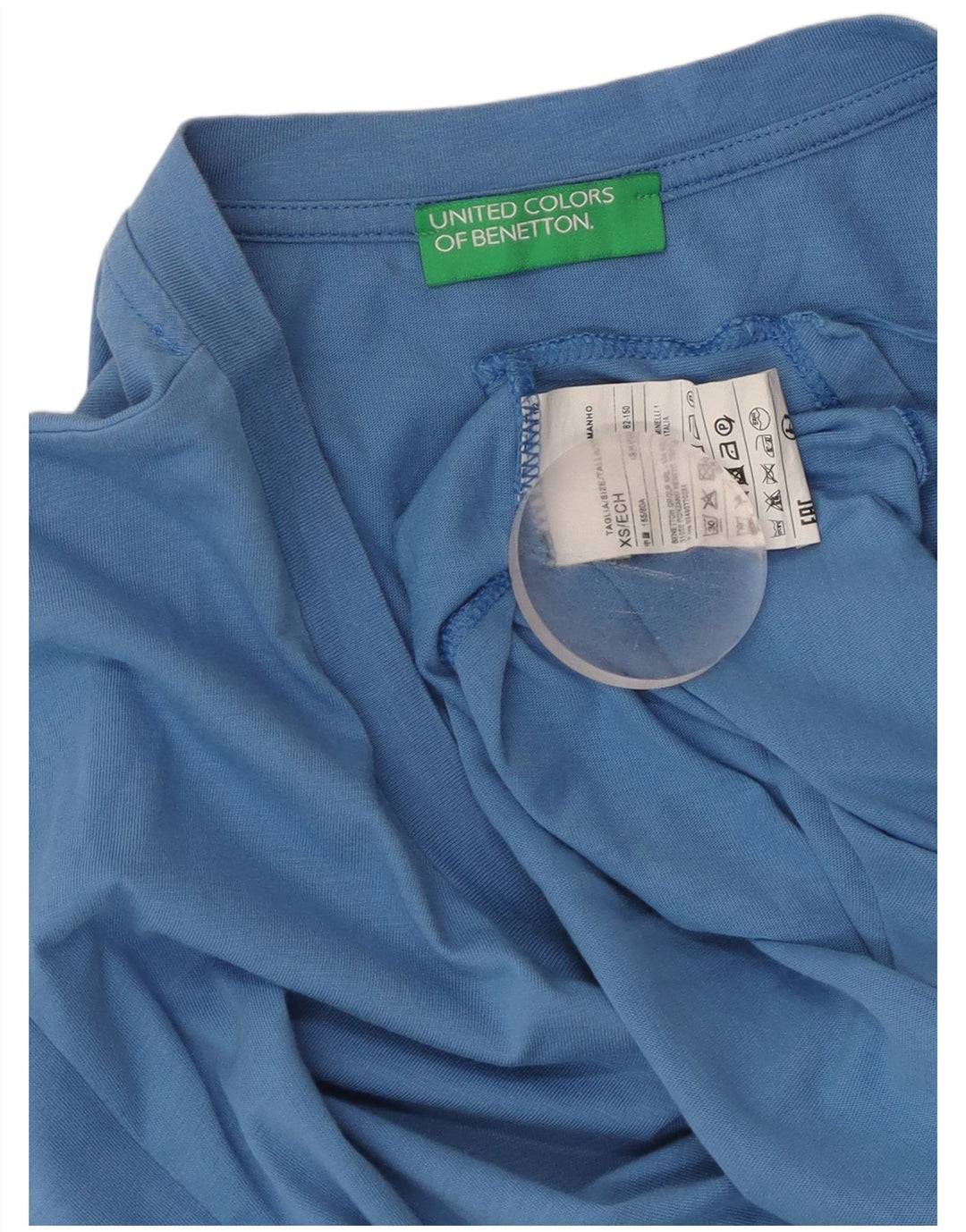 BENETTON Tricou Loose Fit Top UK 6 XS Bumbac albastru