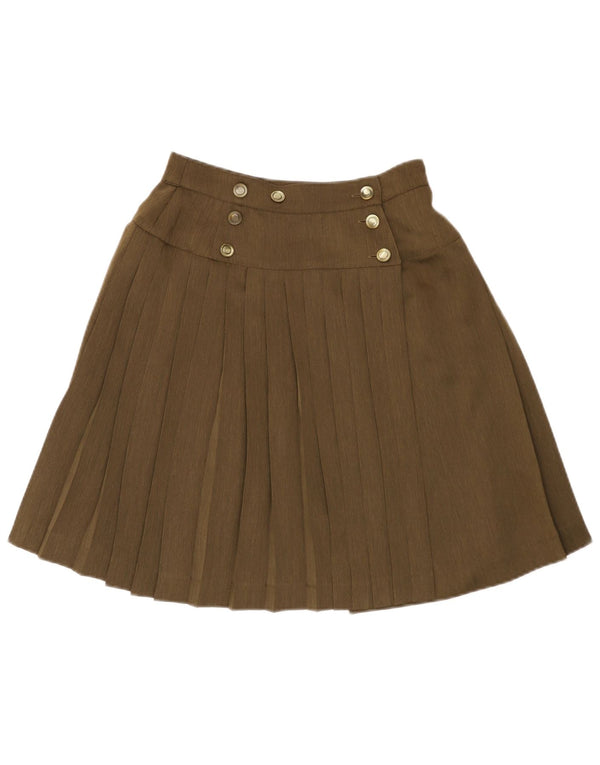 Max Mara Womens Pleated Wrap Skirt W25 XS Khaki