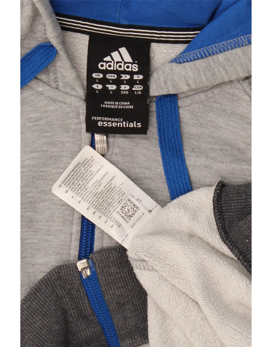 Pulover ADIDAS pentru bărbați, cu fermoar, bumbac mare, gri