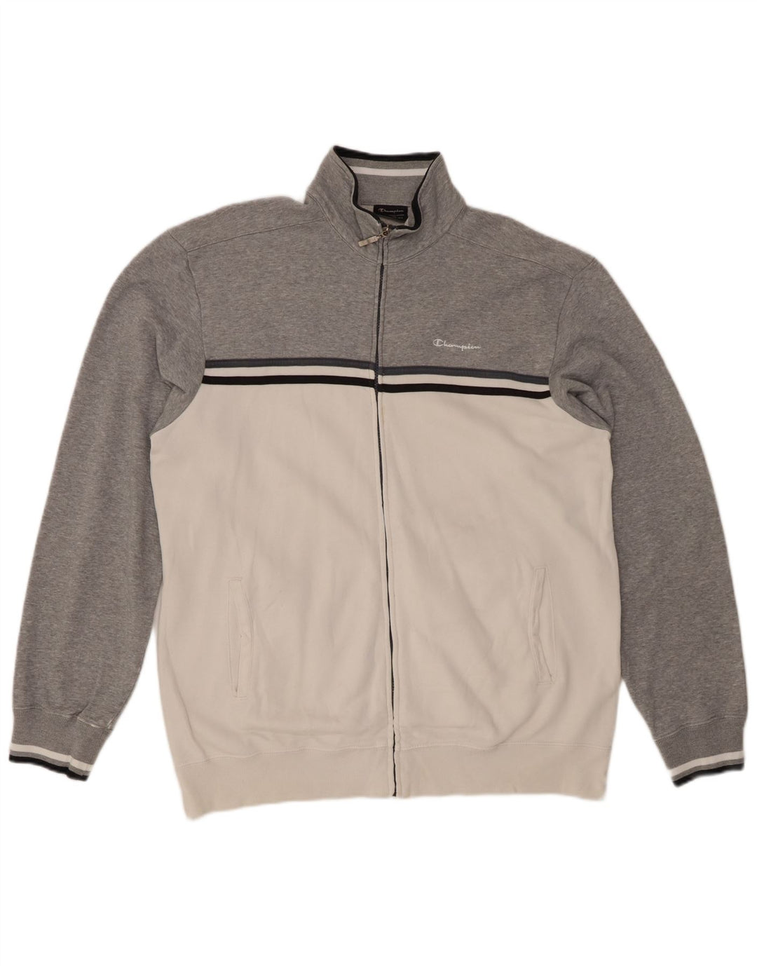 Jachetă de trening pentru bărbați CHAMPION, bumbac color bloc alb 2XL