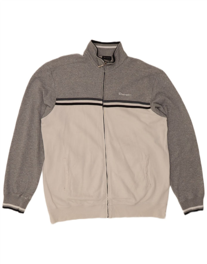 Jachetă de trening pentru bărbați CHAMPION, bumbac color bloc alb 2XL