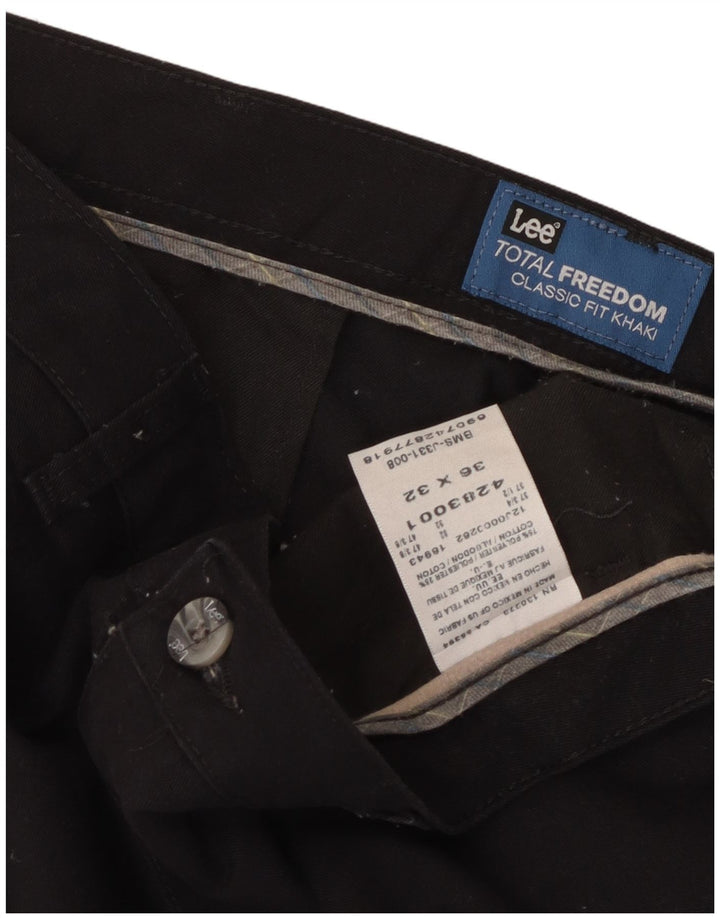 Pantaloni chino drepți LEE pentru bărbați Total Freedom Classic Fit L36 L32 negru