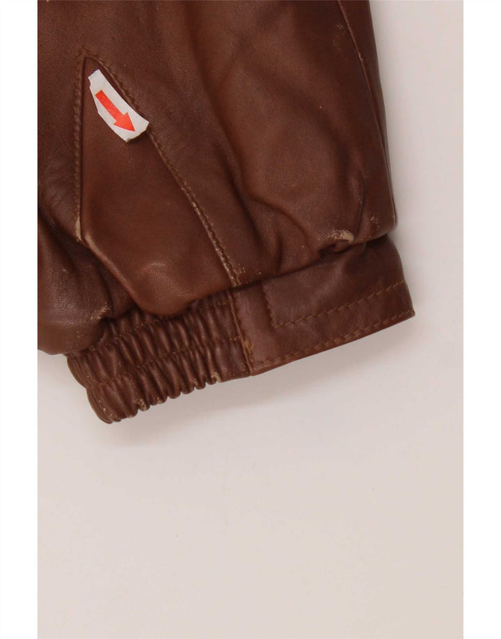 Jachetă de piele vintage pentru bărbați UK 40 mare maro