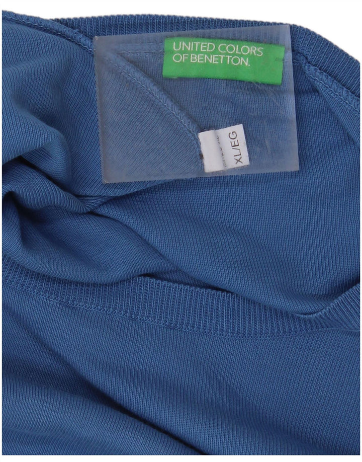 Pulover pentru bărbați BENETTON cu gât crew, XL, albastru