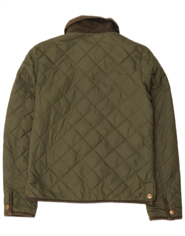 JACK WILLS Jachetă matlasată pentru femei UK 8 Small Khaki Nylon