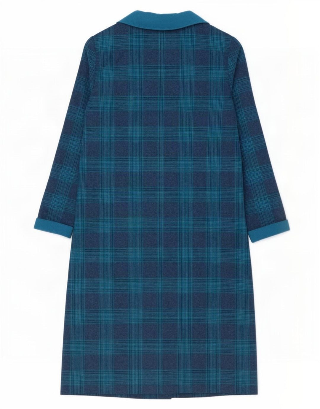 Rochie de damă vintage cu piept dublu rochie UK 14 Medium Blue Check
