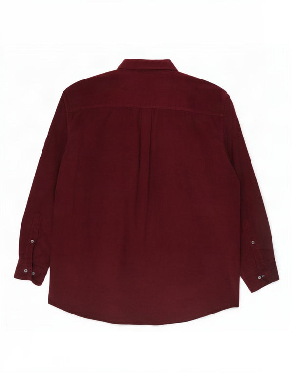 Cămașă Camargue pentru bărbați din velur UK 43/44 XL Bumbac burgundă