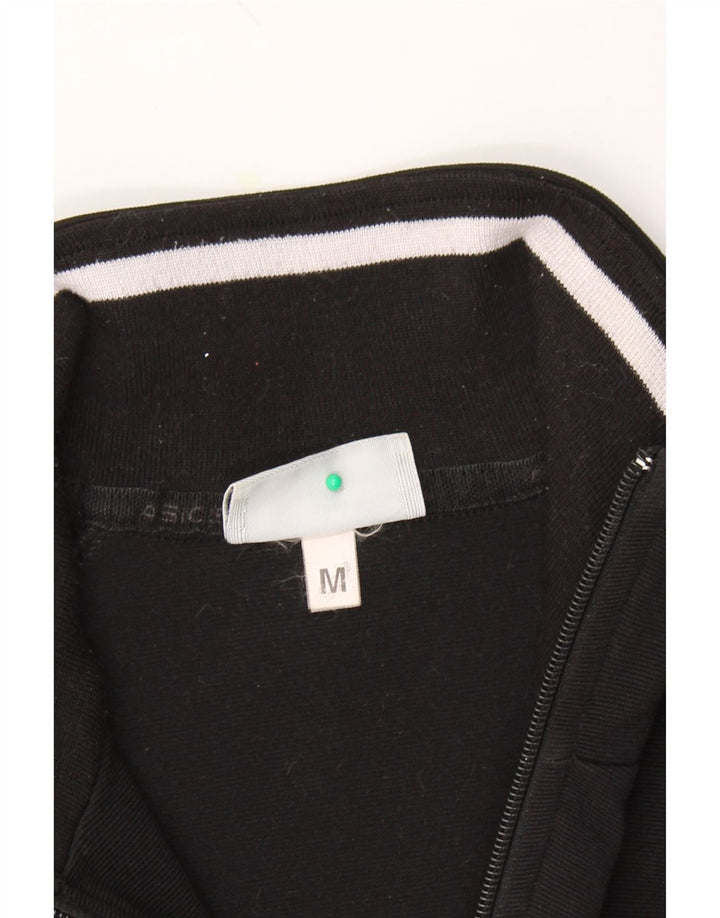 ASICS Womens Tracksuit Top Jacket UK 14 Medium Black Polyester Vintage Asics and Second-Hand Asics from Messina Hembry 