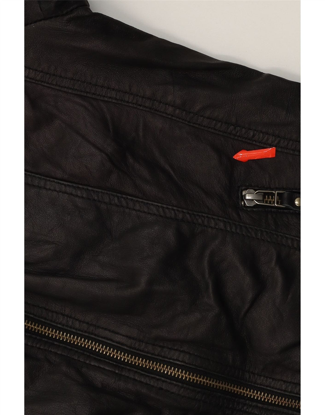 PRATO Womens Crop Leather Jacket EU 40 Medium Black Leather Vintage Prato and Second-Hand Prato from Messina Hembry 