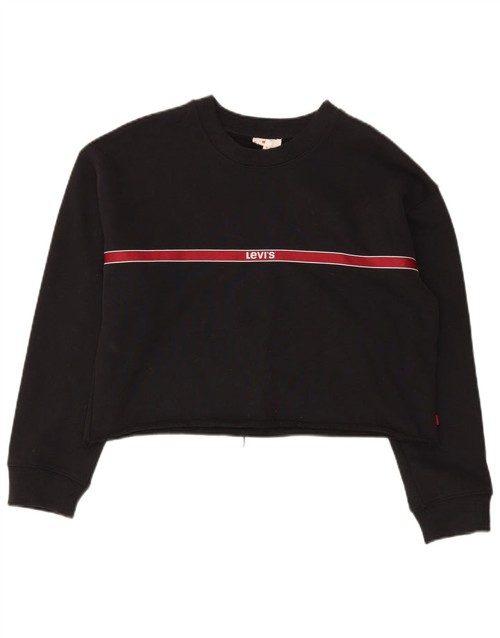 Levi'S Pulover oversized Crop pentru femei UK 6 XS Negru cu dungi