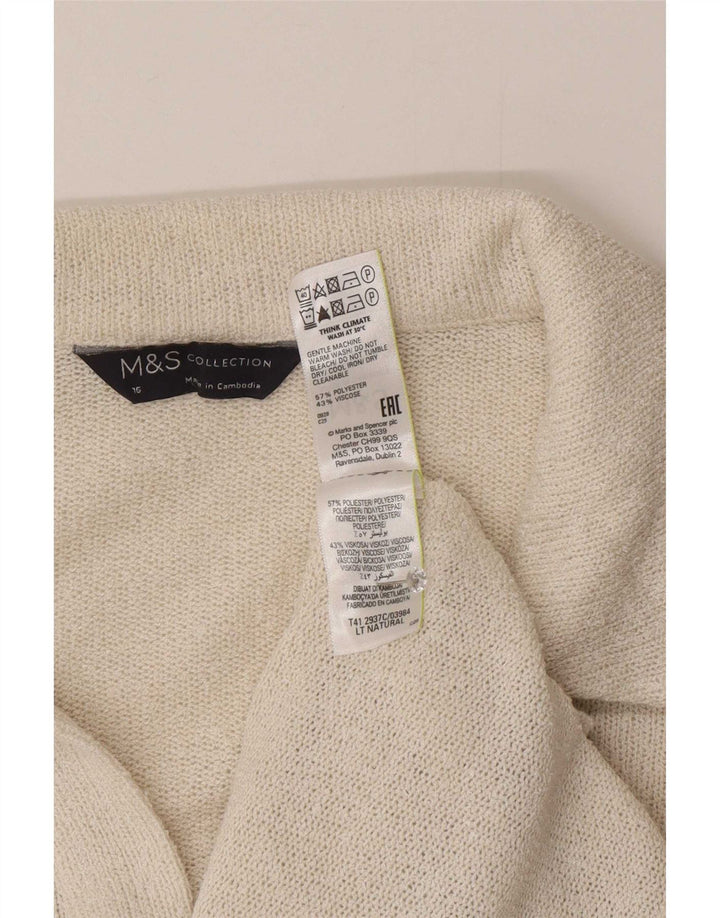 Tricou polo pentru femei Marks & Spencer UK 16 mare poliester alb