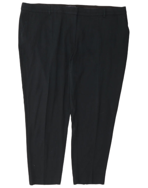 Pantaloni de costum pentru femei cu talie înaltă Marks & Spencer UK 24 4XL W46 L28 Negru