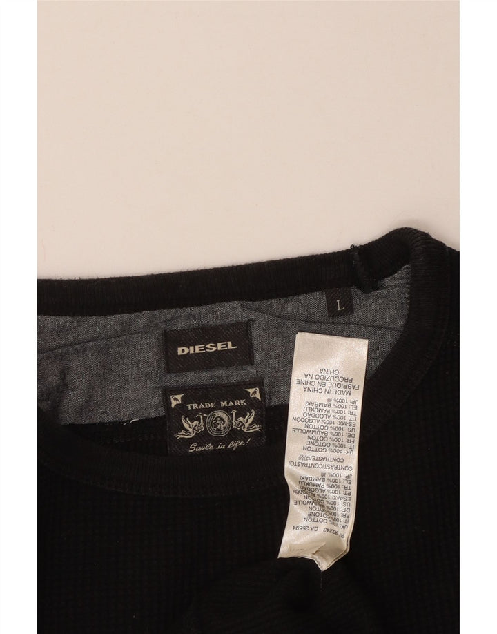 DIESEL Hanorac pentru bărbați Pulover mare, negru, bumbac