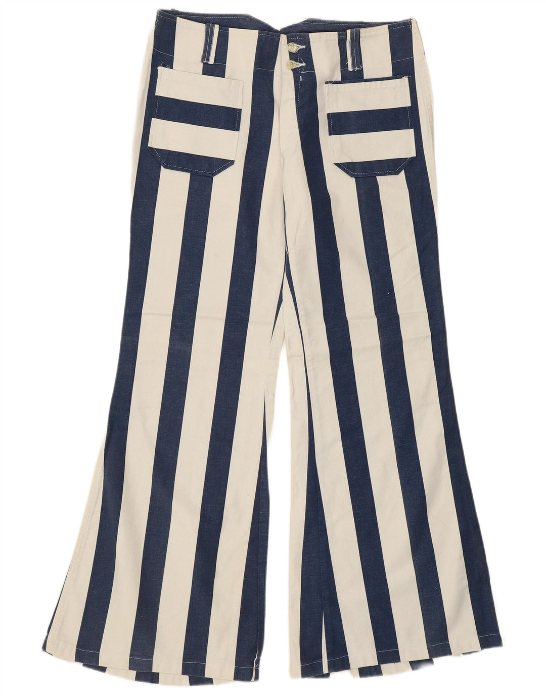 VINTAGE Pantaloni casual pentru femei cu talie înaltă IT 48 XL W34 L31 Albastru Retro