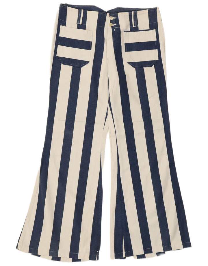 VINTAGE Pantaloni casual pentru femei cu talie înaltă IT 48 XL W34 L31 Albastru Retro