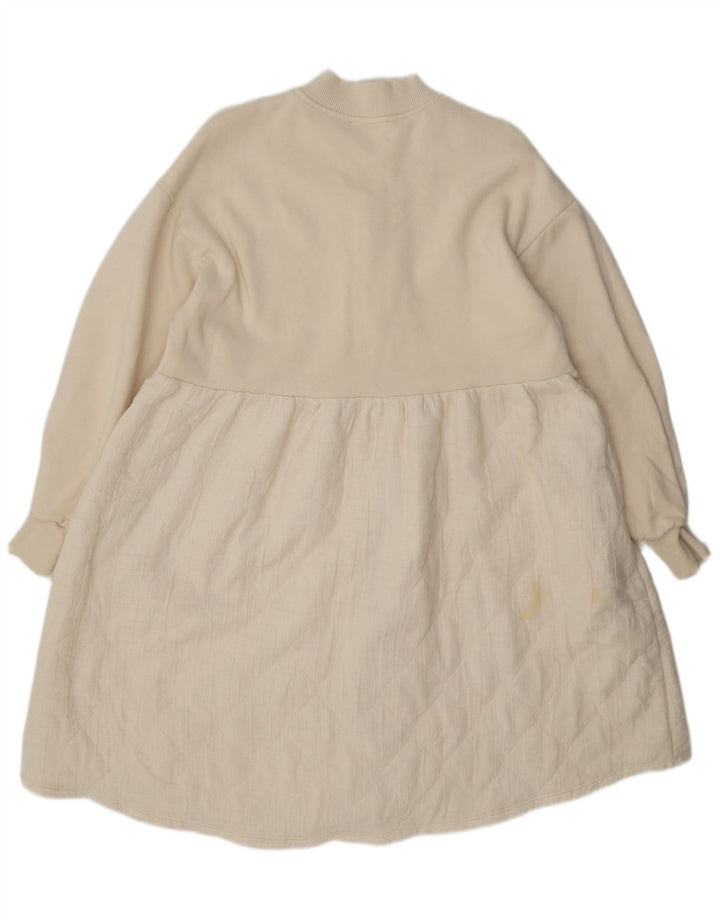 Rochie pentru femei Zara, cu fermoar complet UK 14, bumbac mediu alb