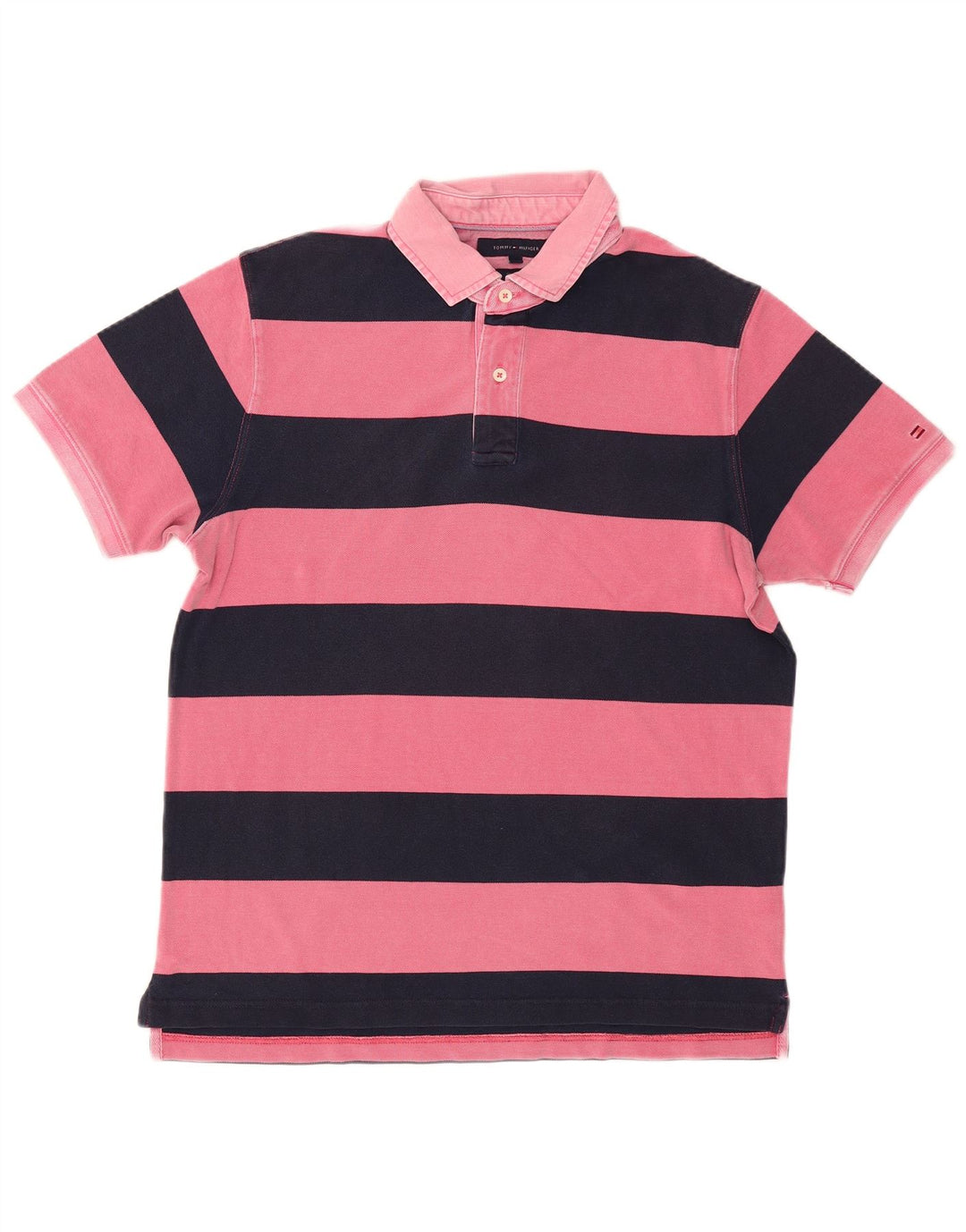 TOMMY HILFIGER Tricou polo rugby pentru bărbați, XL, cu dungi roz