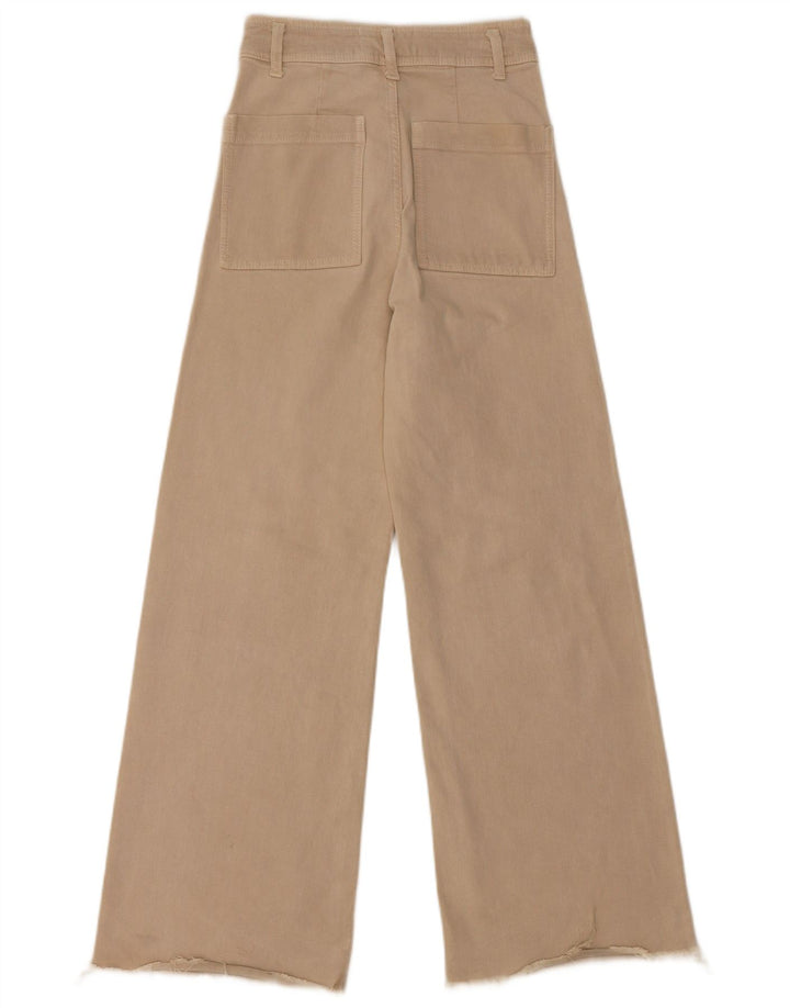 Blugi lați cu talie înaltă pentru femei ZARA EU 34 2XS W24 L29 Bej