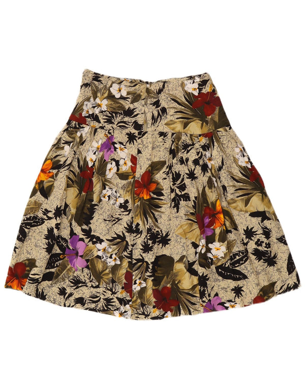 Fustă A-Line pentru Damă Vintage W26 Mic Bej Floral