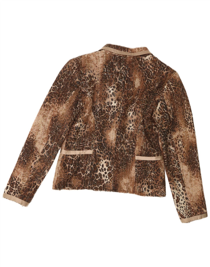 Sacou Renato Nucci pentru femei, cu 2 nasturi, IT 42 Maro Mediu Animal Print