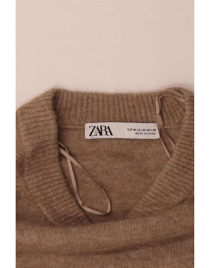 Pulover pentru damă Zara, cu gât de barcă, UK 14 Medium Bej Poliamidă