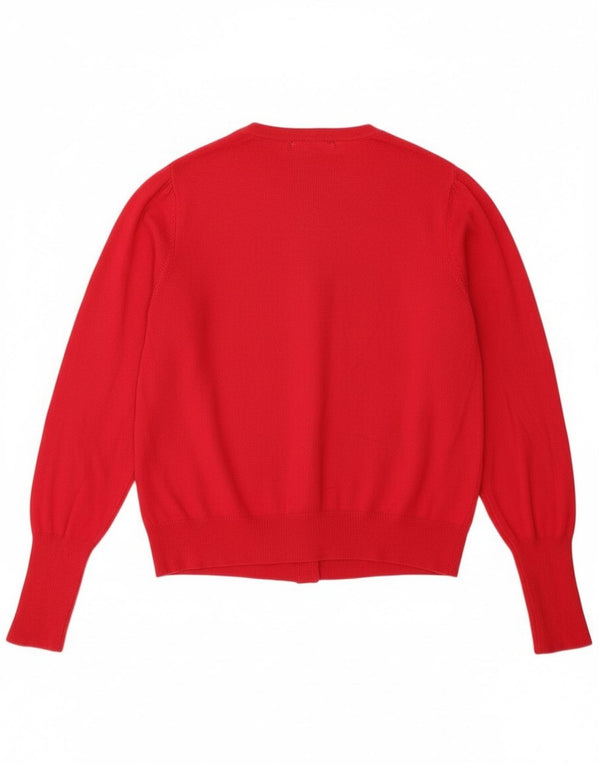 Marks & Spencer Pulover Crop Cardigan pentru femei UK 16 Viscoză mare roșie