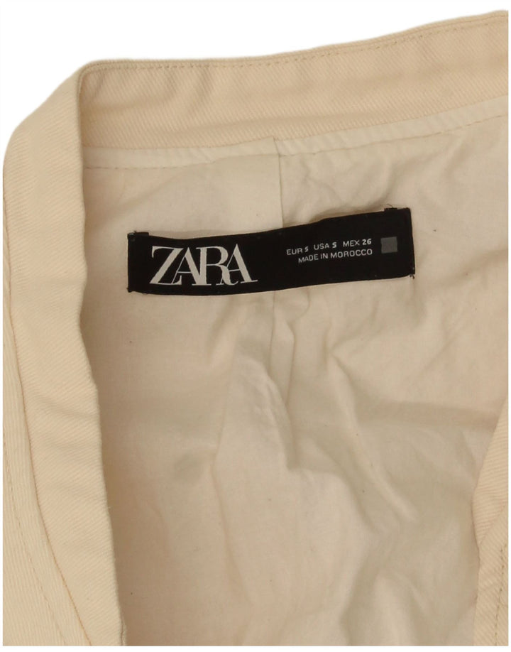 Jachetă Bomber Crop pentru Damă Zara UK 10 Small Off White