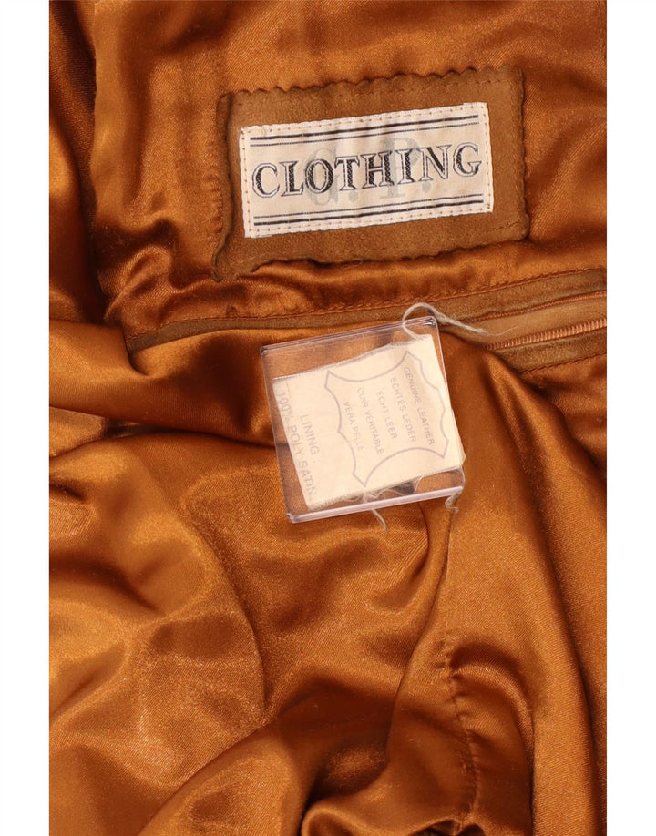 VINTAGE Bomber de piele intoarsa pentru barbati UK 42 XL din piele maro