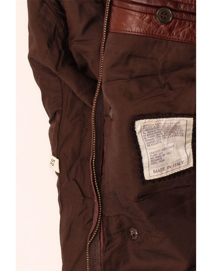 Palton din piele pentru femei VINTAGE IT 52 2XL din piele maro