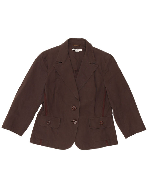 Jachetă Blazer pentru femei Marella cu 2 nasturi UK 16, mare, maro, bumbac